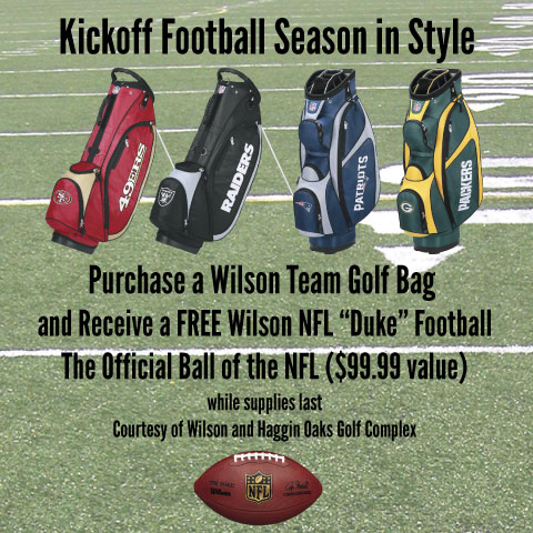 Kickoff the NFL Season with a new Wilson Golf Team Bag - Haggin Oaks
