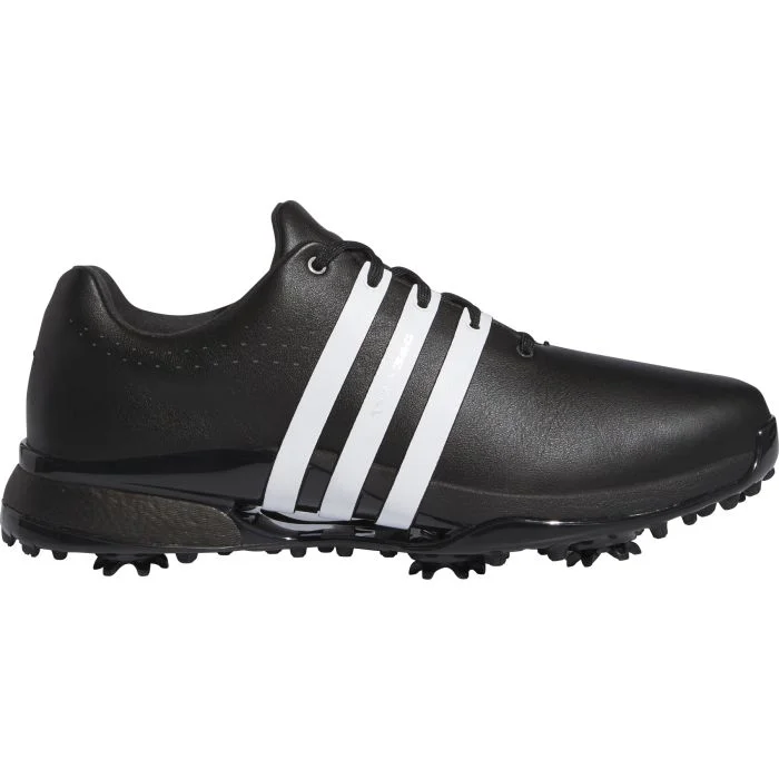 black with white stripes golf shoes