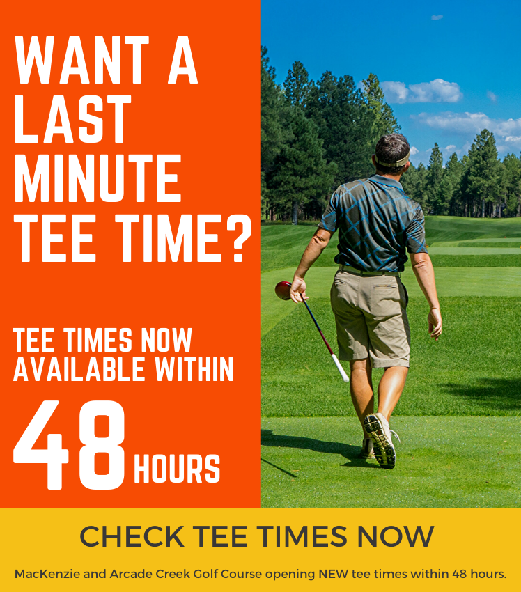 Want a last minute tee time at Haggin Oaks? Tee times now available within 48 hours. 
