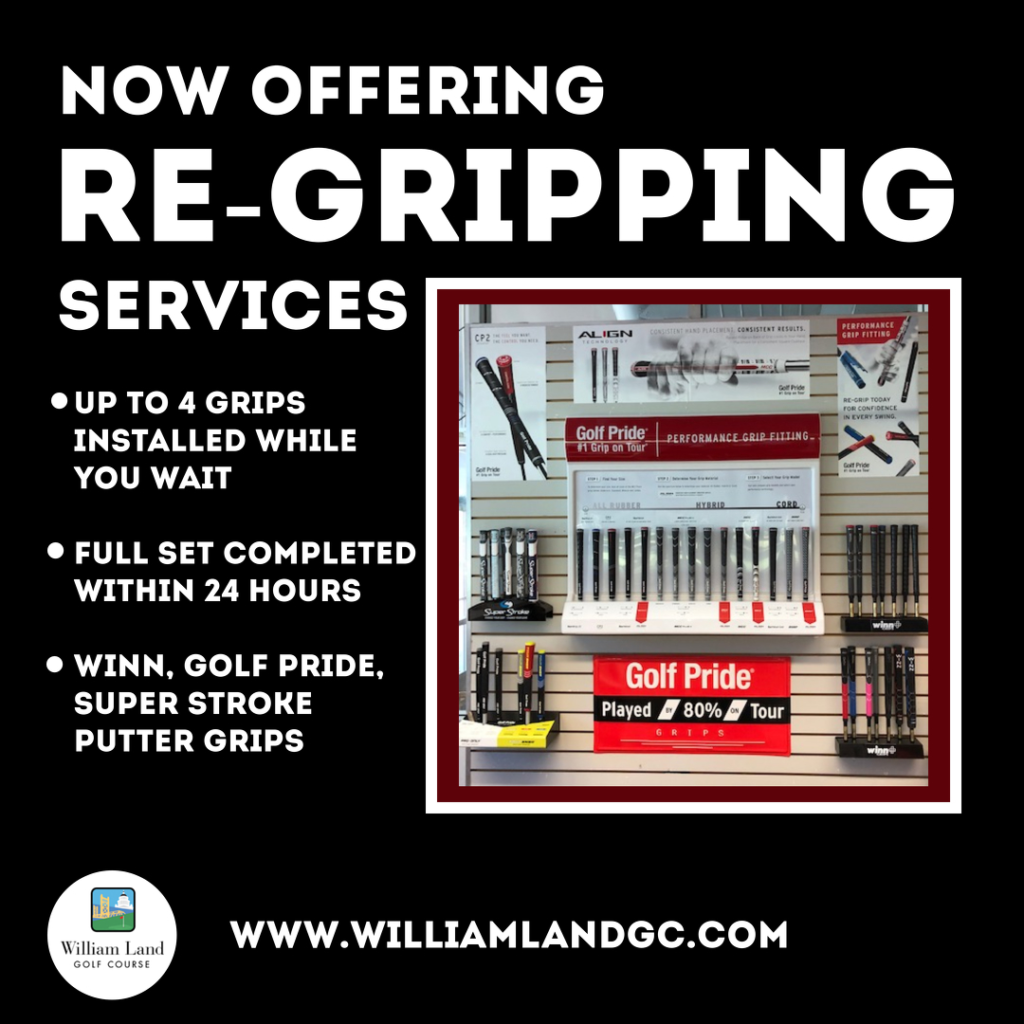 William Land Golf Course Now Offering Re-Gripping Services