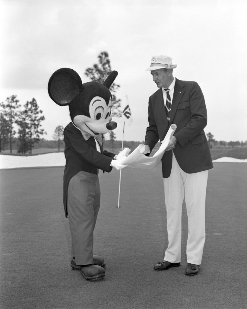 Disney Golf Architect Joseph Lee with Mickey Mouse