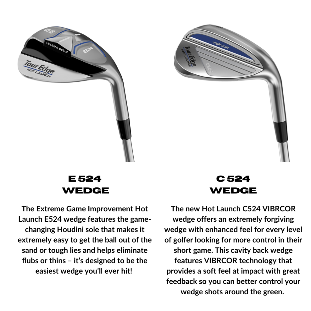 Back View of the Black and Royal Blue Tour Edge E524 Wedge and C524 Wedge