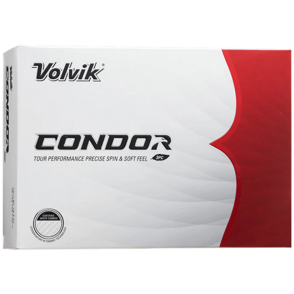 Front View of the Volvik Condor Golf Ball Red and White Box