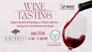 flyer with all the information about the Monthly Wine Collective Tastings at Bartley Cavanaugh
