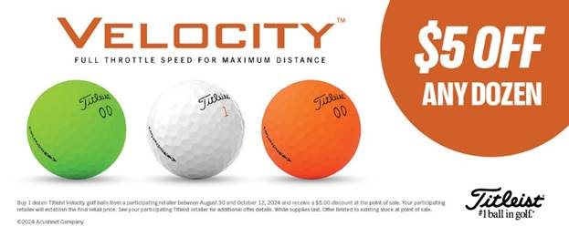 $5 off Velocity Golf Balls