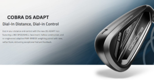 Silver 7 Iron on Blue Background