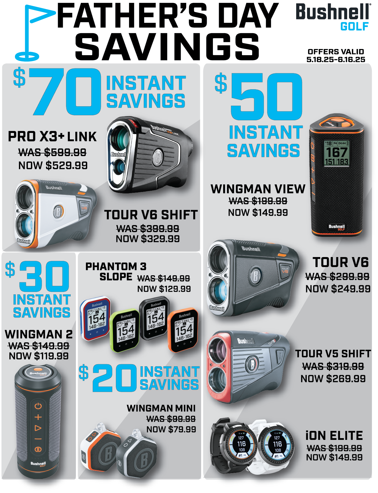 Bushnell Father’s Day Savings at The Haggin Oaks Golf Super Shop