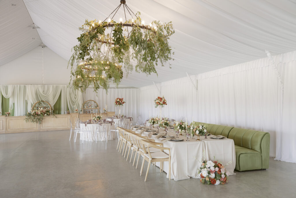 An interior shot of the tent at Bartley Cavanaugh.