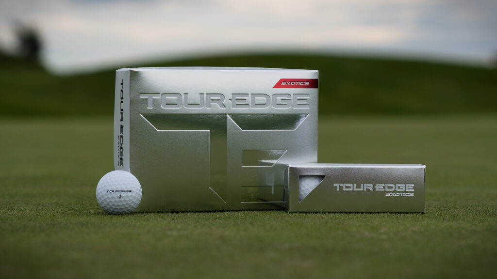 Tour Edge Exotics Golf Ball on grass