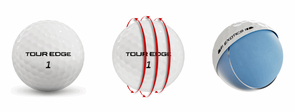 3 versions showing off the tour edge golf ball