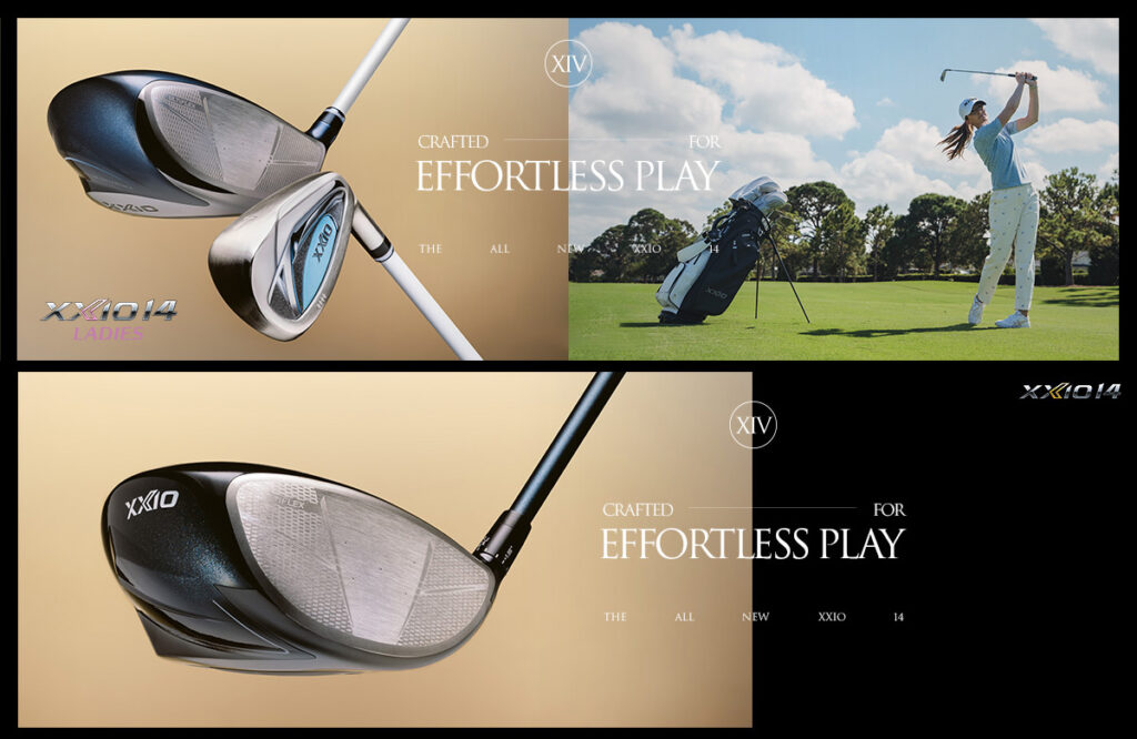 Banner images promoting the XXIO 14 & XXIO 14 Ladies: Effortless Distance Made Easy