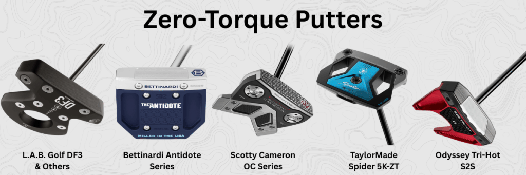 Graphic including various Zero-Torque Putter