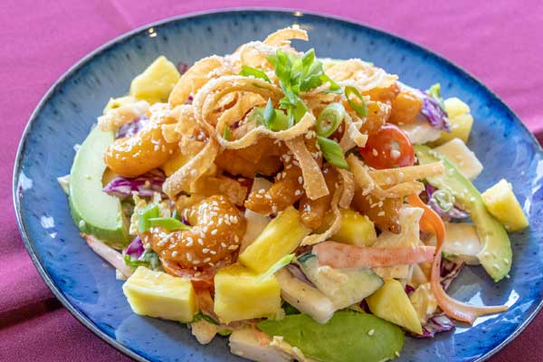 Shrimp salad served at MacKenzie’s Sports Bar & Grille at Haggin Oaks Golf Complex in Sacramento