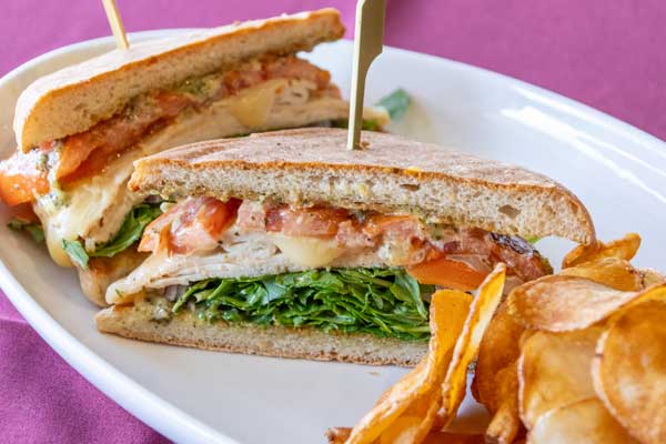 Sandwich with chips served at MacKenzie’s Sports Bar & Grille at Haggin Oaks Golf Complex in Sacramento